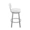 Armen Living Dalza Swivel Bar Stool in Cloud Finish with White Faux Leather 840254333574 - alternate 3